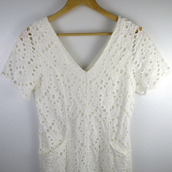 Vetiver Halcyon White Eyelet Wide Leg Jumpsuit Size XS - Picture 7 of 16